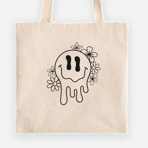 Drippy smiley tote bag